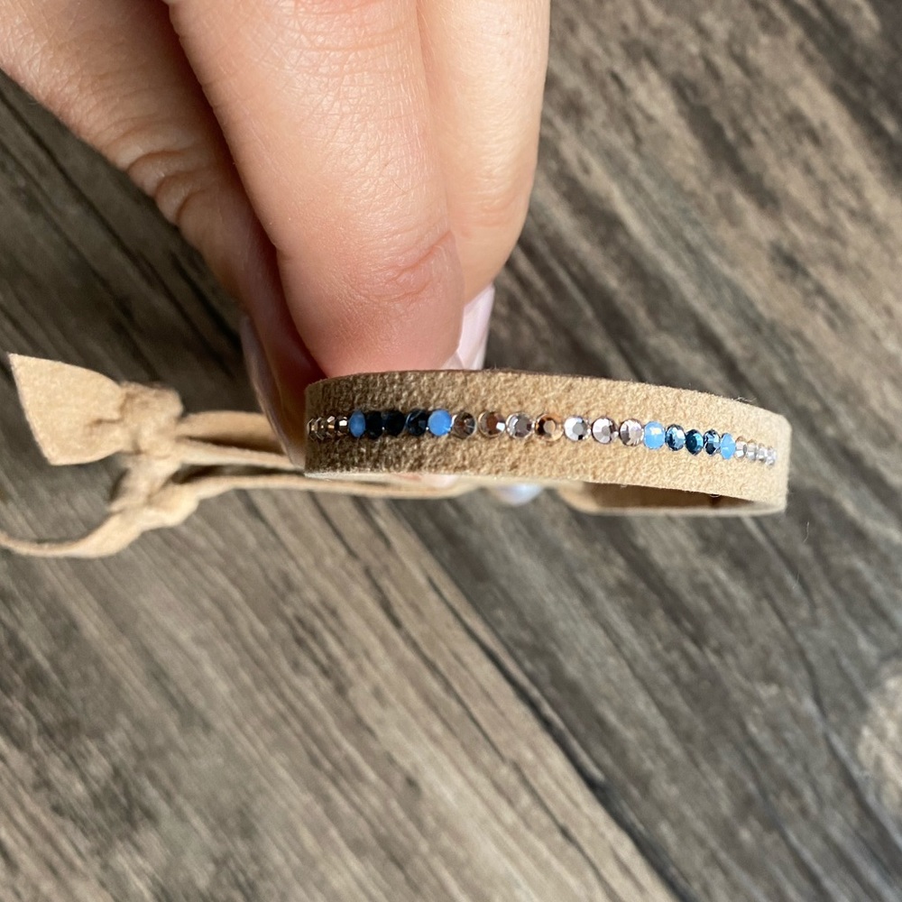 NWT SUEDE AND CRYSTAL BRACELET